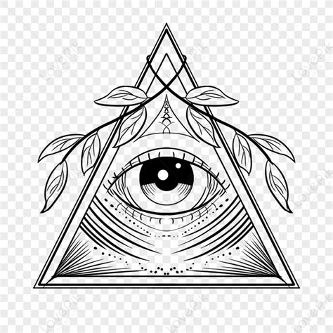 Linear Style Mysterious Eye Tattoo Eyelash Eyes Triangle Png Image And