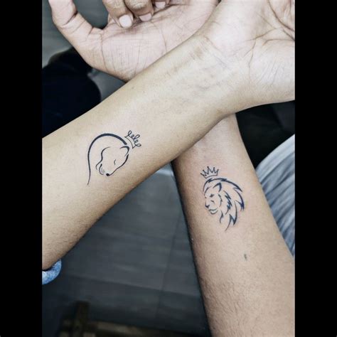 Lion And Lioness Couple Tattoos Lion And Lioness Couple Tattoos
