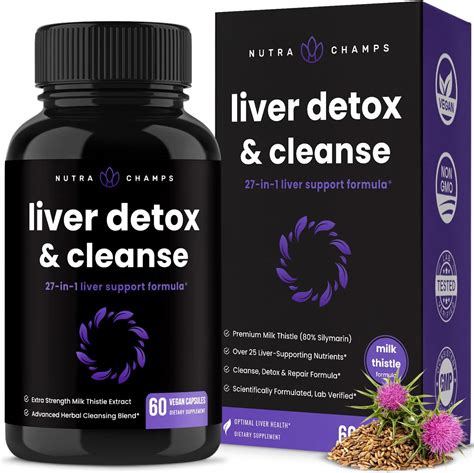 Liver Cleanse Detox Support Supplement 1600Mg With 120 Caps Milk Thistle