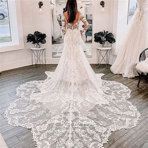 Long Lace Train Wedding Dress: Captivating Designs for Your Big Day