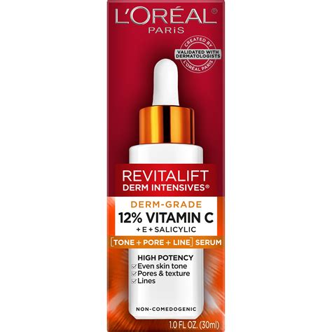L'oreal Paris Revitalift Serum, 12% Vitamin C, E, Salicylic Acid, 1 Fl Oz, 2 Pack - Walmart.com L'oreal Paris Revitalift Serum, 12% Vitamin C, E, Salicylic Acid, 1 Fl Oz, 2 Pack - Walmart.com
