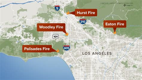 Los Angeles County Fires Maps Of Where The Wildfires Are
