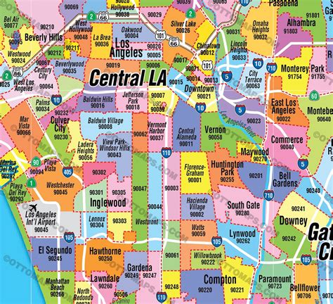 Los Angeles County Zip Code Map