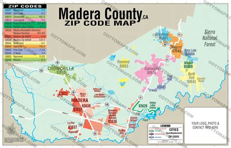 Madera County Zip Code Map California Files Pdf And Ai Editable Otto Maps
