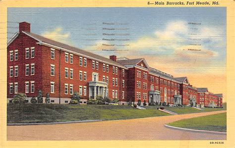 Main Barracks Fort Meade Maryland Md Postcards Oldpostcards Com