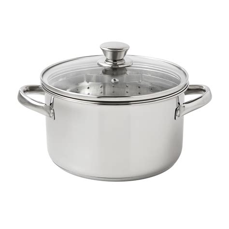 Mainstays Stainless Steel 4 Quart Steamer Pot With Glass Lid For