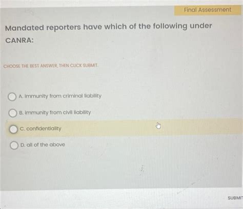 Mandated Reporters' CANRA Responsibilities