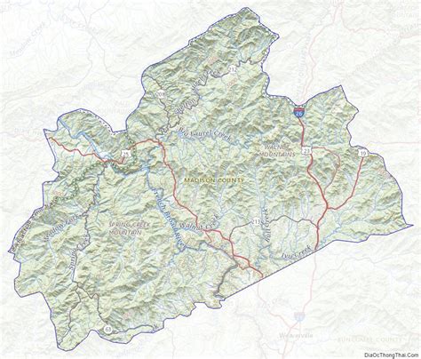 Map Of Madison County North Carolina Thong Thai Real