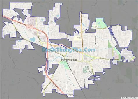 Map Of Powder Springs City Thong Thai Real