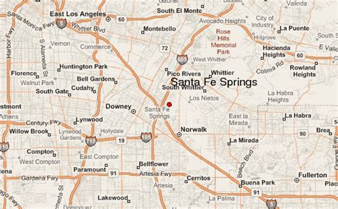 Map Of Santa Fe Springs Ca California