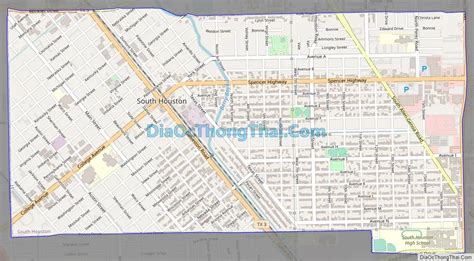 Map Of South Houston City Thong Thai Real