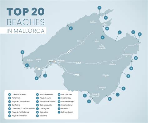 Map Of Top 20 Beaches In Mallorca