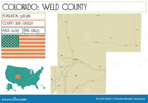 Map Of Weld County In Colorado State On White Background Single County