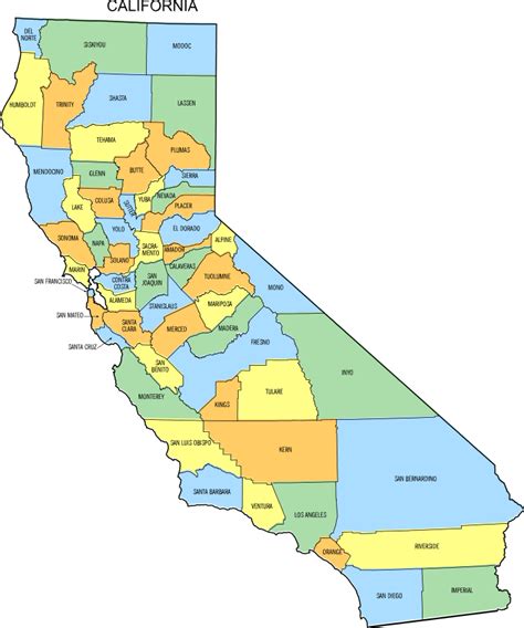Mapa De California Con Condados Y Ciudades Pdf Gratuito