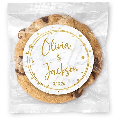 Marble Gold Monogram Gourmet Chocolate Chip Or Variety Pack W Full Color Personalized Sticker