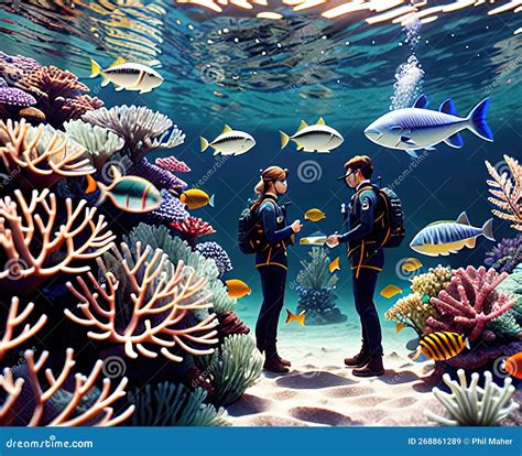 Marine Biologist Fictional Workplace Generative Ai Stock