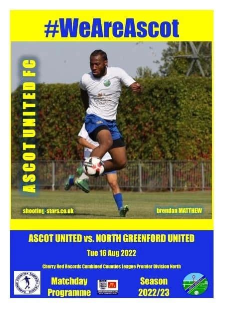 Matchday Programme Ascot United V North Greenford United Ascot Matchday Programme Ascot United V North Greenford United Ascot