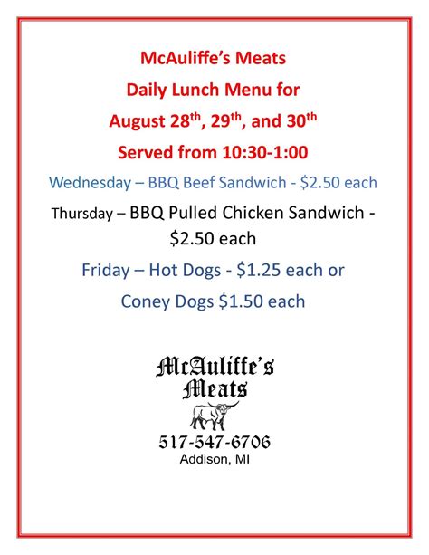 Mcauliffe Amp 39 S Meats Meat Shop In Addison Mi Updated January 2026