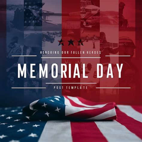 Memorial Day Social Media Post Template Design Royalty Free Vector Vectorstock