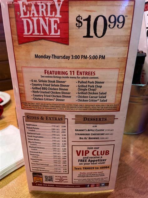 Menu At Texas Roadhouse Bbq Indianapolis Shadeland Ave