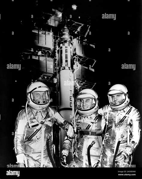 Mercury Astronauts John H Glenn Jr Virgil I Grissom And Alan B Mercury Astronauts John H Glenn Jr Virgil I Grissom And Alan B