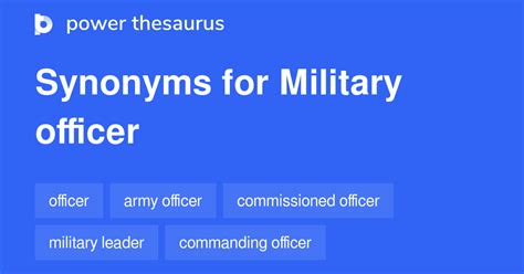 Military Officer Synonyms 250 Similar Words Phrases