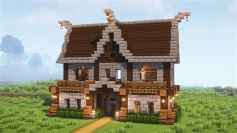Minecraft Tutorial How To Build A Medieval Starter House Youtube