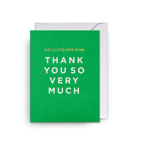 Mini Just A Note Thank You Card Rose Amp Lyons