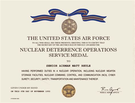 Mini Nuclear Deterrence Operations Service Medal