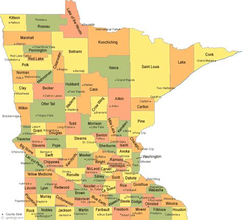 Minnesota Counties Map With Cities Minnesota Counties Map With Cities