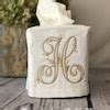 Monogrammed Linen Tissue Box Cover Bookman Monogram Monogrammed Gift