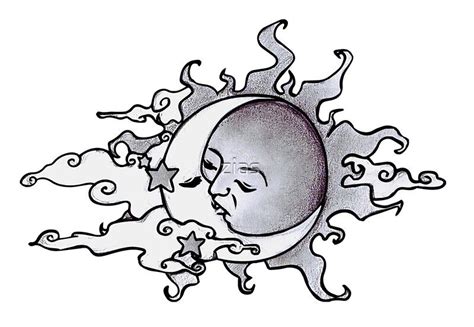 Moon And Sun Kissing Tattoos