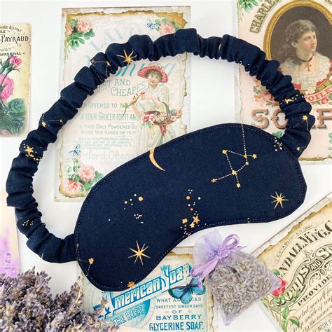 Moons And Stars Silk Lined Sleep Mask Etsy