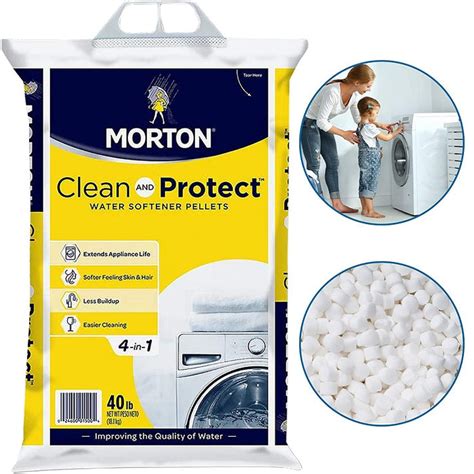 Morton Salt Pellets Morton Clean Protect Water Softener Salt 2 Pack 40Lb Bags Morton Salt Water Softener