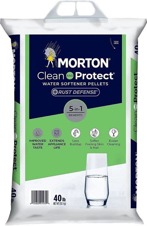 Mortons Salt Water Softener Pellets Morton Clean And Protect Ii 40 Lb Bag For Water Softening Systems Water Softening Crystals Salt For Water Softener 40 Lb Bag