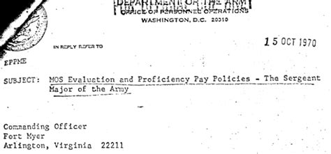 Mos Evaluation And Proficiency Pay Policies The Sergeant Major Of The