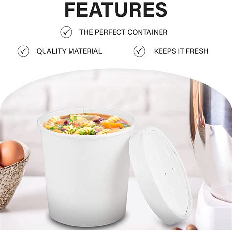 Mt Products White Paper Hot Cups For Food And Soup Or Cold Ice Cream With Vented Paper Lids To Prevent Leaks 16 Ounce Pack Of 20 Cups And 20 Lids Mt Products White Paper Hot Cups For Food And Soup Or Cold Ice Cream With Vented Paper Lids To Prevent Leaks 16 Ounce Pack Of 20 Cups And 20 Lids