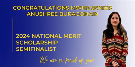 Mwhs Senior Anushree Buragohain Named 2024 National Merit Scholarship