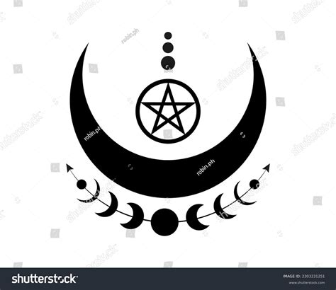 Mystical Moon Phases Wicca Pentacle Sacred Stock Vector Royalty Free