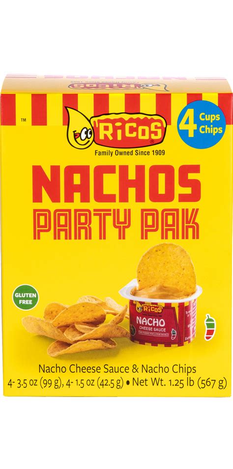 Nachos Party Pak Nacho Cheese Sauce Tortilla Chips Ricos Nachos Party Pak Nacho Cheese Sauce Tortilla Chips Ricos