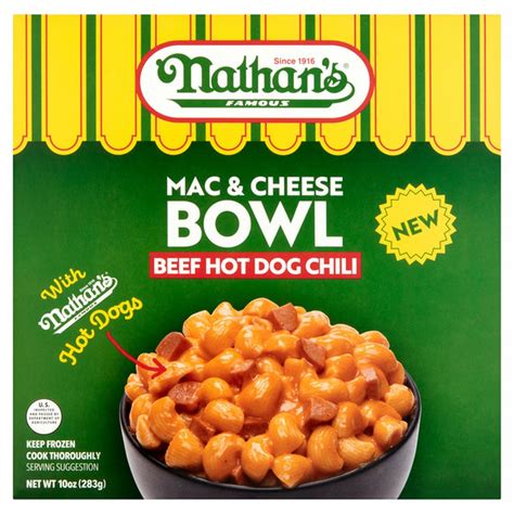 Nathan Amp 39 S Famous Beef Hot Dog Chili Mac Amp Cheese Bowl 10 Oz Shoprite