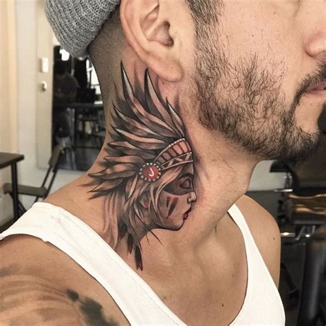 Native American Neck Tattoos
