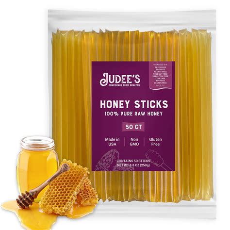 Natural Sweetener Packets Judee S Pure Raw Honey Sticks 50 Count 7 Inch Honey Straws For Tea Coffee On The Go Snacking Wooden Train Set
