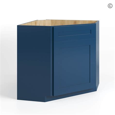 Navy Blue Shaker Blind Corner Base Cabinet Bwc Navy Blue Shaker Blind Corner Base Cabinet Bwc