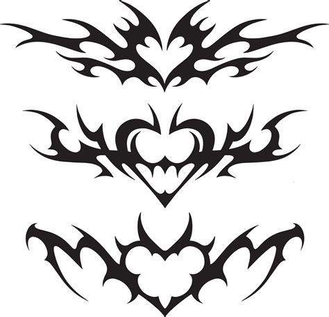 Neo Tribal Heart Design Bundle Gothic Grunge Vector Digital Download Etsy