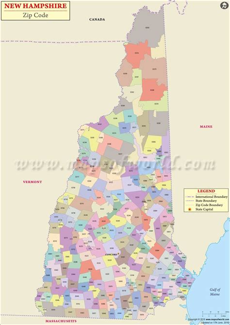 New Hampshire Zip Code Map In Excel Zip Codes List And Population Map
