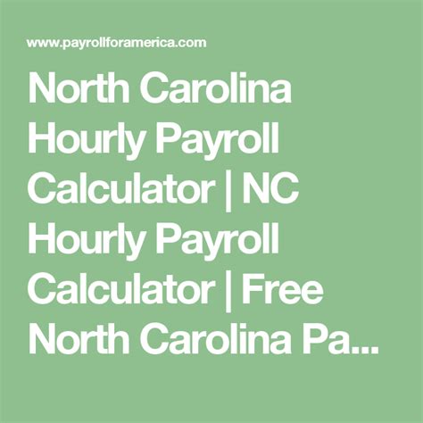 North Carolina Payroll Calculator Educational Printable Activities North Carolina Payroll Calculator Educational Printable Activities