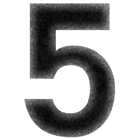 Number 5 Text Sticker