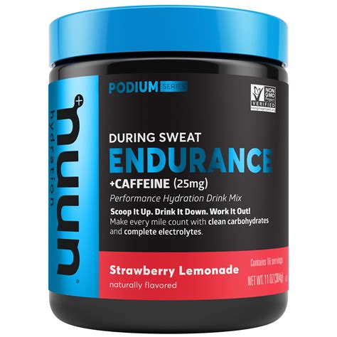 Nuun Hydration Endurance Powder Strawberry Lemonade Caffeine
