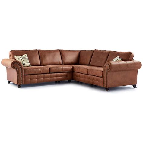 Oakland Tan Chesterfield 5 Seater L Shape Large Corner Sofa